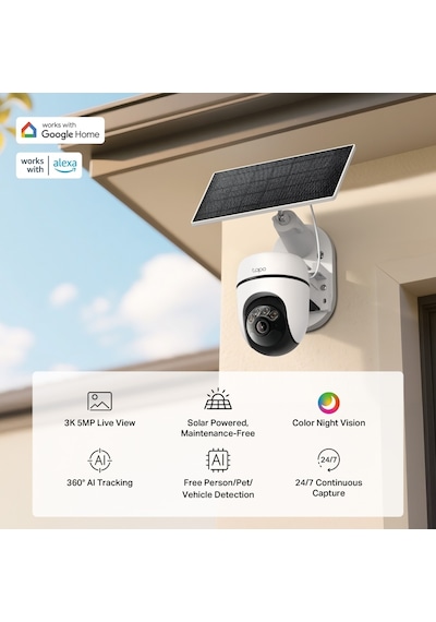 Tp-lınk Tapo C630 Kıt Gunes Enerjılı Pan/tılt Guvenlık Kamerası Kıtı