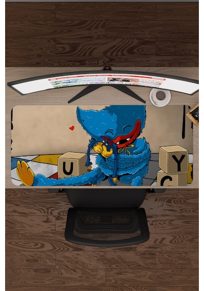 Poppy Playtime Kaymaz Dikişli Kauçuk Oyuncu Mousepad V4 - 90x40 Xxl Gaming Mouse Pad Fare Altlığı