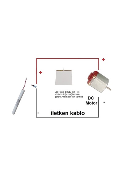 Dc 3.6v Pil Led Panel Motor Pervane Öğrenci Elektrik Devresi Hobi Deney Seti 18780034