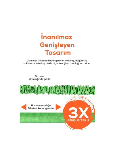 Emka Max-5465 Teleskopik Uzayan Bahçe Hortumu 20 Metre - 7 Fonksiyonlu Tetikli Tabanca
