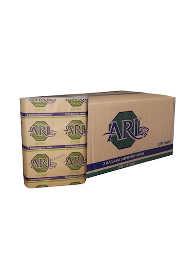 Arı Extra Z Katlama Dispenser Havlu Çift Katlı 200'lü 12 Paket