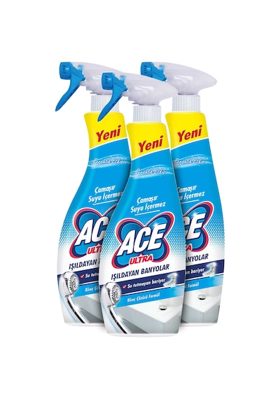 Ace Çamaşır Suyu İçermez Ultra Köpük Banyo 3 x 700 ML