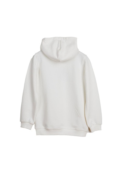 Bad Bear Mono Beyaz Çocuk Kapüşonlu Sweatshirt-Off-Whıte Çok Renkli