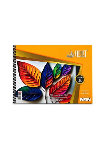 Umut U-deep 25x35 Spiralli Ekstra Beyaz Dokulu Resim Defteri Karton Kapak 30 Yp.