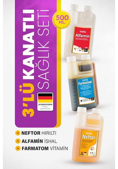 3lü Set Farmatom Vitamin + Alfamin + Neftor Hırıltı Seti - 500 Ml