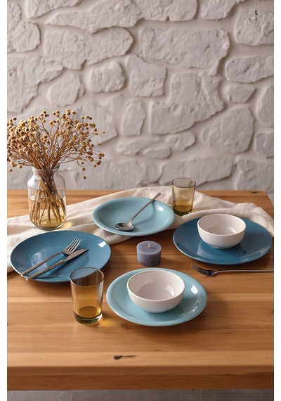 Keramika Blue Mix Yemek Takımı 6 Parça 2 Kişilik 031-413-420 Mavi