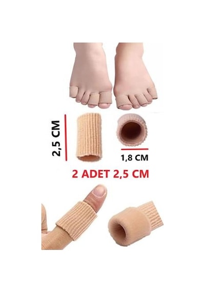 El Ayak Parmak Koruyucu Ayırıcı Kumaş Silikon Tüp 2.5 CM 2 Adet