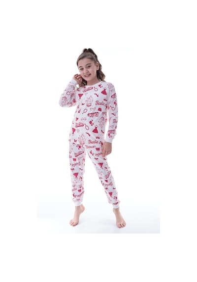 Kız Çocuk Baskılı Pamuklu Pijama Takımı Rahat, Nefes Alan, Yumuşak Kumaşlı Uyku Takımı Beyaz Kız Çocuk Baskılı Pamuklu Pijama Takımı Rahat, Nefes Alan, Yumuşak Kumaşlı Uyku Takımı Beyaz