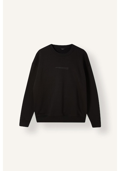 Defacto Boxy Fıt Bisiklet Yaka Baskılı Sweatshirt X8282az26aubk81 Siyah-bk81