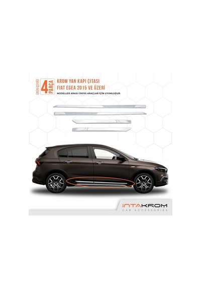 Fiat Egea Cross Krom Yan Kapı Çıtası 4 Parça 2020 Ve Üzeri Uyumlu