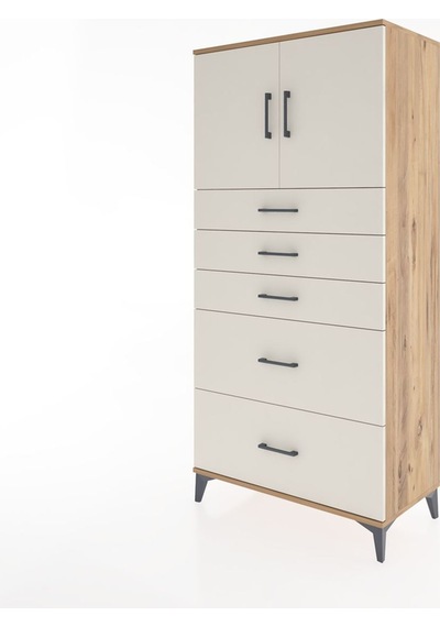 Hyperion Dolap Tek Raflı 5 Çekmeceli 2 Kapaklı 88x44x182 Çam-... Çam Hyperion Dolap Tek Raflı 5 Çekmeceli 2 Kapaklı 88x44x182 Çam-... Çam