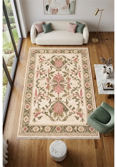 Dekoratif Halı Kaymaz Taban Leke Tutmaz Yıkanabilir Kilim Özel Ölçü Salon Halısı 3036