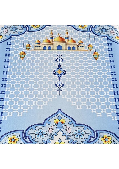 Çocuk Seccadesi Nebevi - Mavi 82 45 Cm 110 Gr - Tesbih Hediyeli Çok Renkli