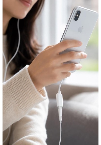 Kablo Ucu Mobil Parça Müzik Aparatı Kulaklık DönüştürücüApple iPhone Uyumlu 7 Aux Jbc100 Beyaz