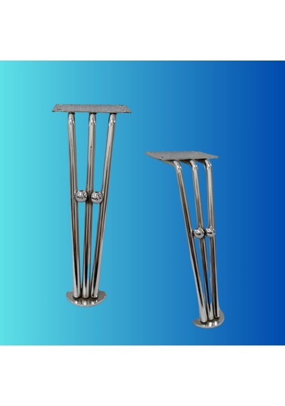 20 Cm Metal Boncuklu Koltuk Ayağı Mobilya Ayağı Ünite Ayağı Konsol Ayağı Puf Berjer Ayağı 4adet Krom