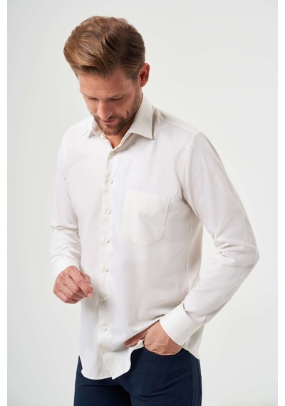 Bisse Erkek Regular Fit Klasik Gömlek Ekru Gm23k232047 D03 Ekru