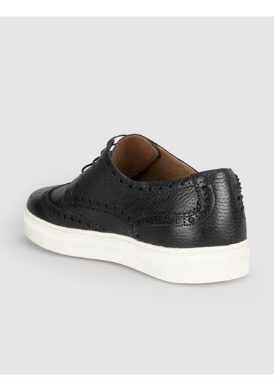 Cabani Siyah Hakiki Deri Erkek Oxford Sneaker