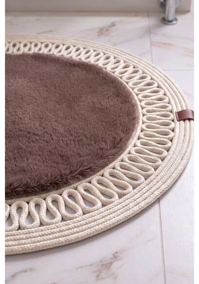 Banyo Paspası Takımı 60x100+60x60 Cm İç Trikot Mouss Kahve & Krem