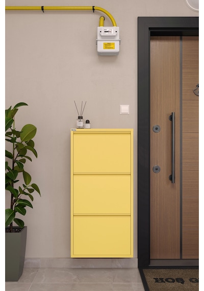Ceha 3'lü Metal Ayakkabılık - Açık Sarı/butter K.AYK-3/M1812