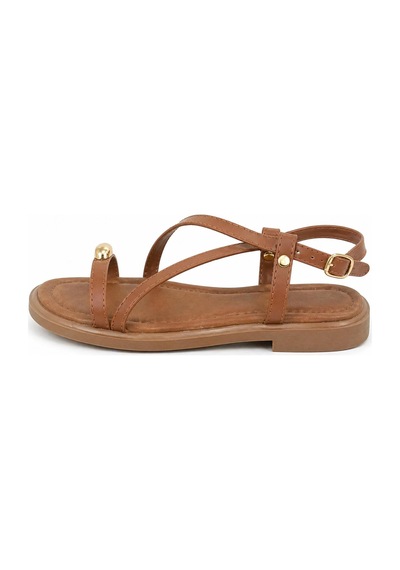 Trendyshose 06617 Rahat Parmak Arası Kadın Sandalet Taba