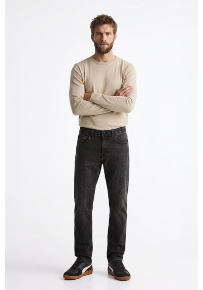Banny Jeans Erkek Likralı Straight Fit Jean Pantolon Siyah