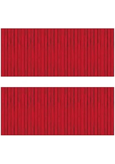 2 Parça Kırmızı Ahır Kenarları Arka Planı, 10 X 76 Cm Açık Mavi