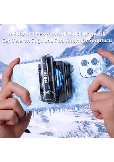 Memo Cx12 Powerbank Girişli Manyetik Cep Telefon Soğutma Fanı Ra