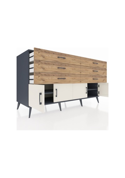 Kronos Konsol 2 Raflı 6 Çekmeceli 4 Kapaklı 176x59x99 Antrasit-ay Antrasit-aytaşı/çam Kronos Konsol 2 Raflı 6 Çekmeceli 4 Kapaklı 176x59x99 Antrasit-ay Antrasit-aytaşı/çam