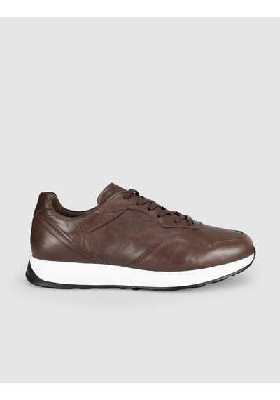 Cabani Kahverengi Hakiki Deri Erkek Casual Sneaker
