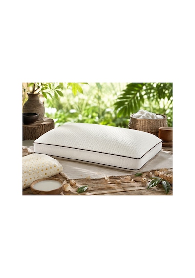 Doğal Lateks Yastık 40x60x14 Cm Ortopedik Boyun Destekli Ergonomik Nefes Alabilir Uyku Yastığı