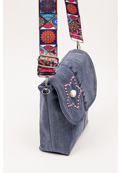 Fabric Craft Bag Omuz Askılı Denim Çanta Ayarlanabilir Askılı Astarlı 26x23 Cm