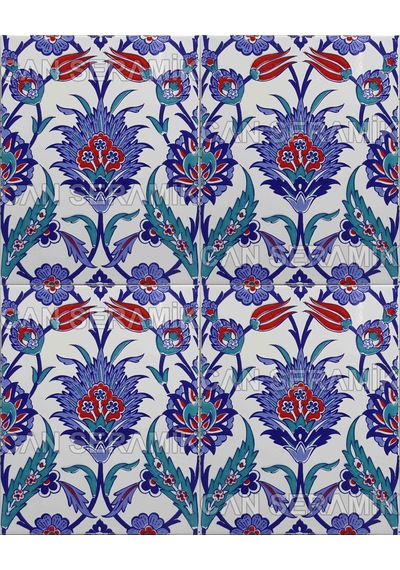 Can Seramik – 20x25 Cm. Cç-1019 Kütahya Çini Karo 5' Li 1 Paket