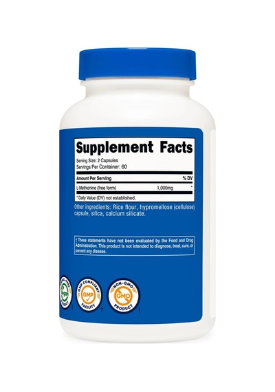 L-methionine 1,000 Mg 120 Capsules Protein Sentezi Ve Hücresel Destek