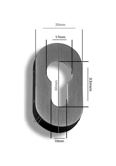 Lockway Paslanmaz Rozet - Oval - Yale Tip