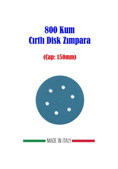 Grin Su Geçirmez Cırtlı Disk Film Zımpara 150 MM 800 Kum 5'li