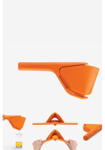 Dreamfarm Fluicer Kolay Sıkmalı Portatif Lime, Limon, Portakal Sıkacağı Turuncu Sıkacak 28 Cm Turuncu