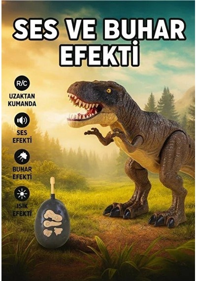 Uzaktan Kumandalı T-rex Dinozor 45 Cm - Buhar Çıkartan Sesli Işıklı Dev Figür