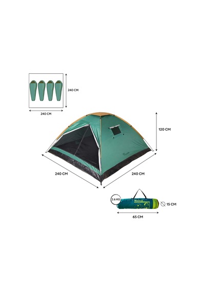 Freecamp Monodome Plus 4 Kişilik Kamp Çadırı-yeşil Yeşil