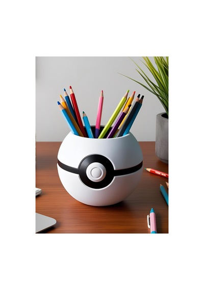 Pokemon Temalı Kalemlik 3d Baskı Dekoratif Masaüstü Kalem Organizeri Karışık