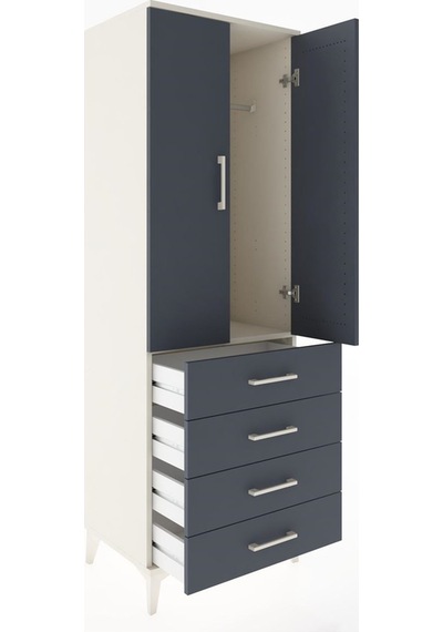 Hyperion Dolap Tek Raflı 4 Çekmeceli Tek Askılı 60x44x182 Ayt... Aytaşı