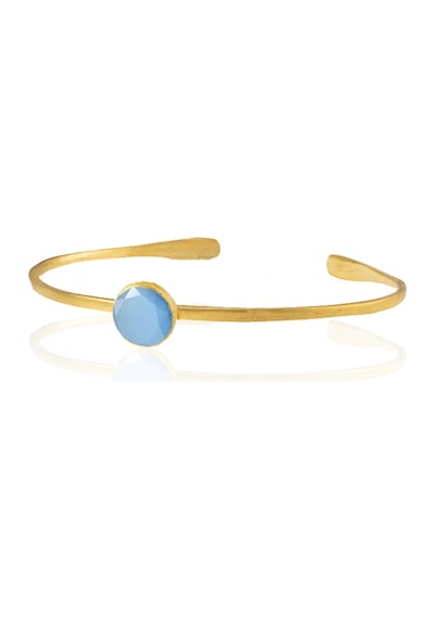 Kadir Jewellery Zirkon Taşlı Ayarlanabilir 22 Ayar Altın Kaplama Bilezik Yeşil