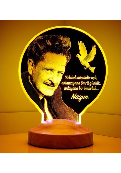 Kişiye Özel Nazım Hikmet Sözleri Yazılı Led Lamba