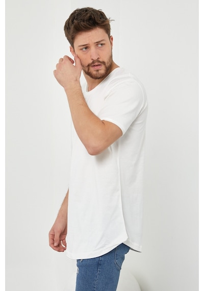 Tarz Cool Pis Yaka T-shirt Kırık Beyaz
