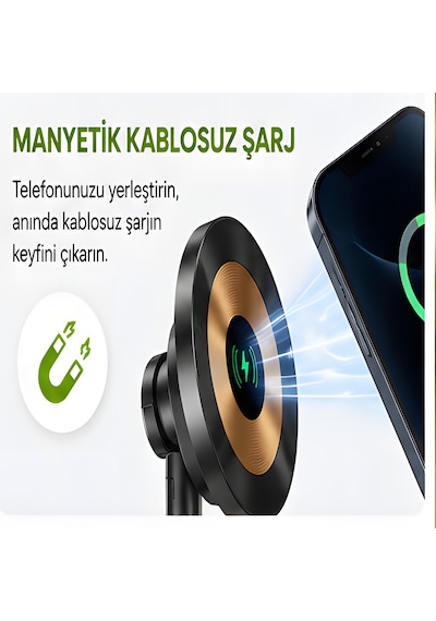Aı Yüz Takipli Akıllı Gimbal Telefon Tutucu, Manyetik Kablosuz Şarj Destekli 360 Otomatik Döner Selfie Standı, Şarjlı Telefon Standı, Tripod Uyumlu İçerik Üretici Vlog Canlı Yayın Aparatı