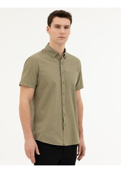 Pierre Cardin Erkek Haki Gömlek Kısa Kollu 50284166-vr027 Haki