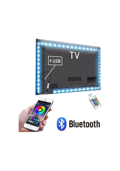 Telefon Bluetooth Kontrol Lcd Led Tv Için Tv Arkası Rgb Usb Şerit Led