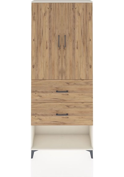 Arges Dolap 2 Raflı 2 Çekmeceli 2 Kapaklı 88x30x221 Aytaşı-çam Aytaşı