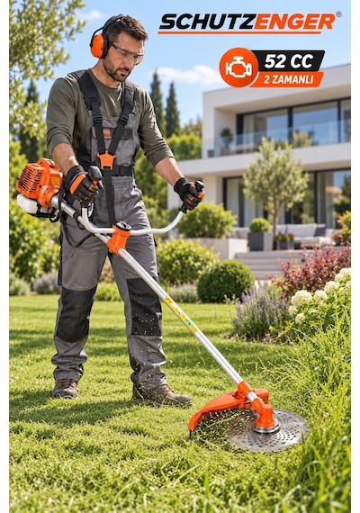 Schutzenger Hq-51 Benzinli Çapalama Ve Eşeleme Başlıklı Çim Biçme Ot Kesme Makinesi Zinçirli Tel Fırçalı Başlık