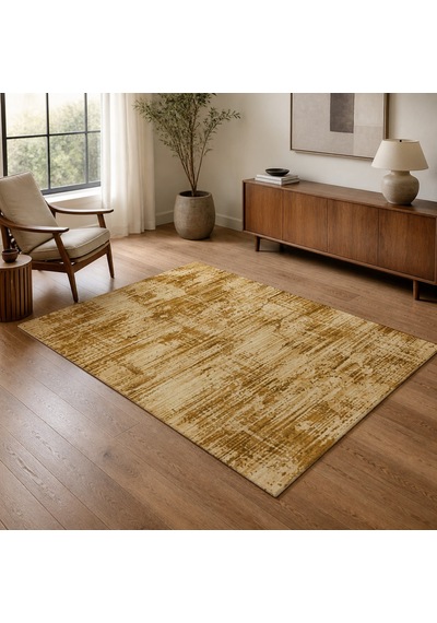 Kartela Halı Riva Halı Kaymaz Taban Makinede Yıkanabilir Halı Hardal Sarısı - 60 X 90 Cm