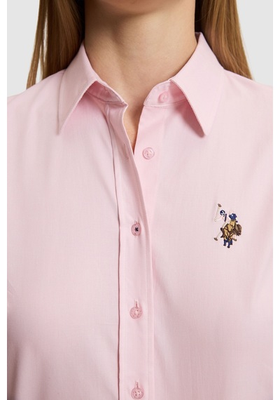U.S. Polo Assn. Kadın Açık Pembe Uzun Kollu Basic Gömlek 50329503-vr078 Acık Pembe
